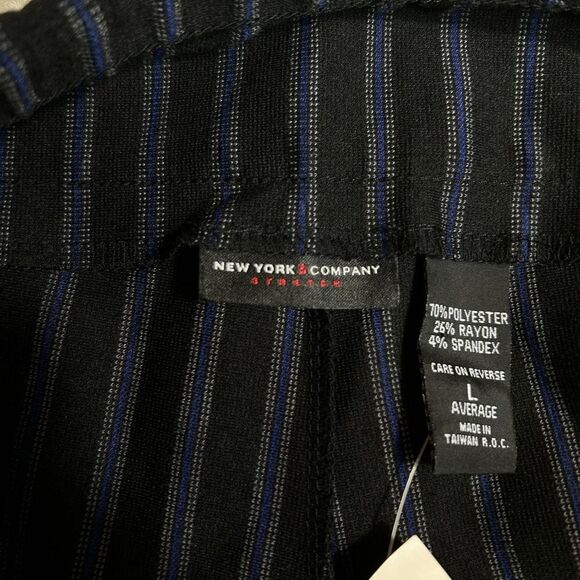 New York & Company Black and Blue Striped flare Pants - Picture 7 of 12
